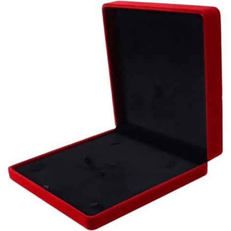 Grande boîte à bijoux en velours pour femme, colliers, boucles d'oreilles, bagues (rouge) (1/5)
