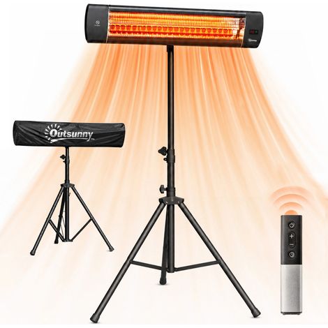 Outsunny Riscaldamento da Esterno a Infrarossi da Esterno 2500W IP65 Nero (1/5)