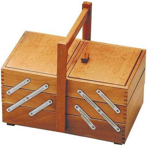 Panetta, cestino porta oggetti da lavoro a 3 piani cm 34x23x29, in legno