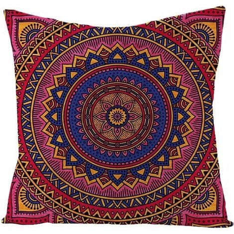 Taie D'oreiller - Coton Lin - Double Face - Pour Canapé Fauteuil Lit Voiture Intérieur Extérieur - 40x40 cm (1/5)