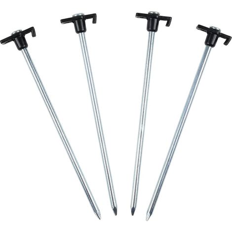 Set mit 4 Edelstahl-Befestigungspfählen (25 cm) zur Verankerung in hartem Boden SANS MARQUE (1/3)