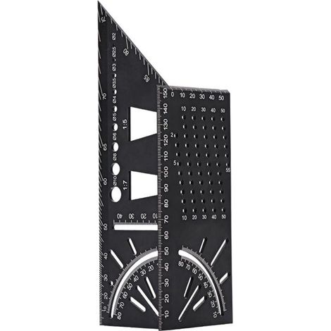 Équerre de charpentier 3D en aluminium, règle d'angle 45 90 degrés, outil de mesure pour bois, poutres et tubes, usage décoratif (1/5)