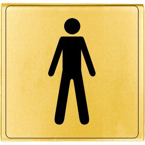 Plaque de porte Toilettes hommes - Classique or 90x90mm - 4500256