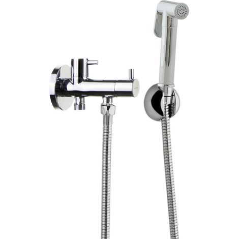 Grifo de Bidé con Llave de Paso Cromado de 1 Agua con Accesorios Serie WC (1/5)