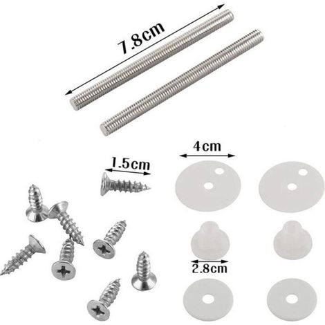 Kit de charnières pour abattant de WC - Charnières de rechange - Pour abattant de WC en alliage de zinc - Matériel de montage (1/5)