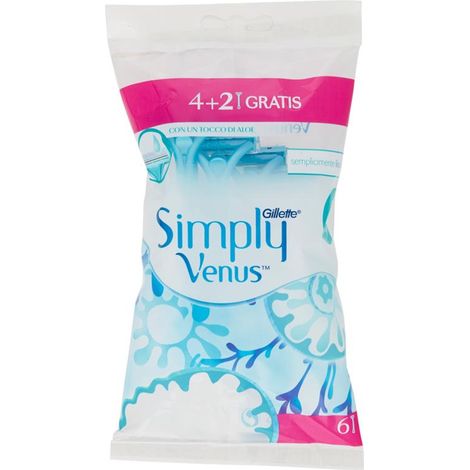 GILLETTE VENUS SIMPLY2 USA&GETTA 4 RASOI + 2 IN OMAGGIO