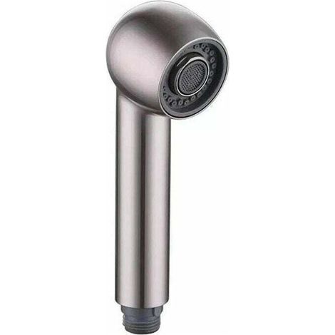 Douchette 2 jets de remplacement pour robinet et mitigeur de cuisine - tête de douche - couleur brossée (1/4)