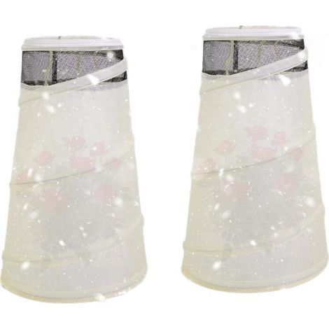 Cloche de protection blanche en non-tissé 50x33x23cm avec 4 piquets, barrière instantanée contre oiseaux et insectes pour potager (1/5)