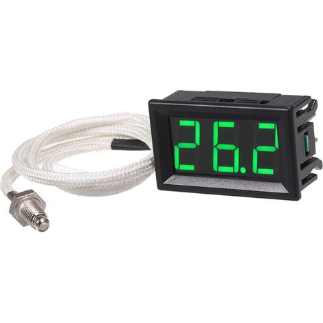 XH-B310 12V Industrielles Digitalthermometer, Thermoelement-Tester Typ K M6 -30800℃ Grün