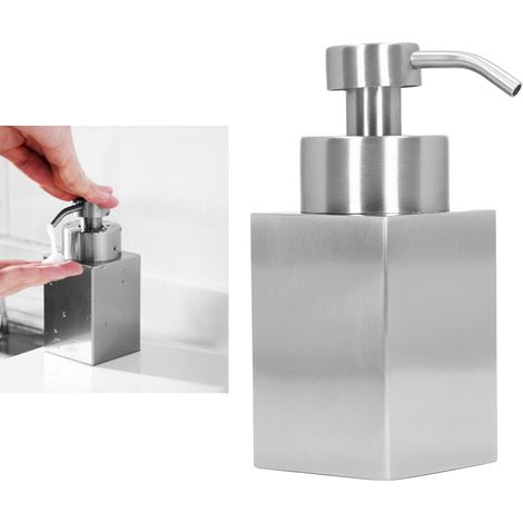 Handdesinfektionsmittelflasche aus Edelstahl, Pumpspender, Duschgel-Schaumspender, Lotion-Schaumspender, Seifenschale. (1/5)