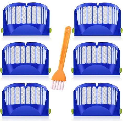6Pcs Filtre pour iRobot Roomba 600 604 605 606 610 612 614 615 616 620 621 626 627 630 631 632 639 640 650 651 660 669 670 671 672 675 676 680 681 685 687 689 690 691 692 694 696 697 698 (1/4)