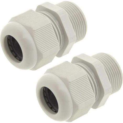 2x Presse étoupe écrou de câble en polyamide PA gris RAL 7035 étanche IP68 Connecteur Réglable Fils Etanchéité Protection Stabilité, PG21 pour câble Ø 13mm -18mm (1/3)