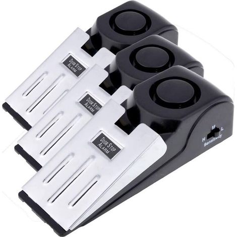 Set mit 3 Türstopper-Alarmen mit Sicherheitskeil, Reisestopper, Heimsicherheitsalarm (3er-Set) (1/2)