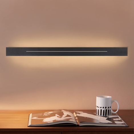 GBLY Wandlampe LED Wandleuchte Innen - Flurlampe Modern 60CM Wohnzimmerlampe 20W Flur Schlafzimmerlampe Schwarz Warmweiß Bettlampe Schlafzimmer Wandbeleuchtung für Treppenhaus Wohnzimmer Kinderzimmer