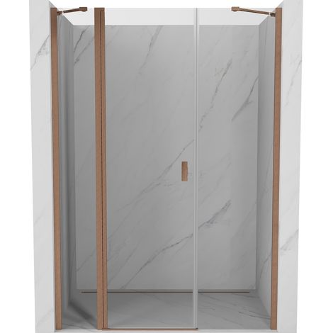 Mexen Mist porte de douche pivotante 155 cm, transparent, cuivre brossé - 8A4-155-001-65-00 (1/5)