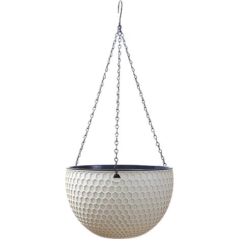 Pot Suspendu - Pot à Plantes en Plastique - Design Nid d'Abeille - Pour Intérieur Balcon Jardin - 1 Pièce (1/4)