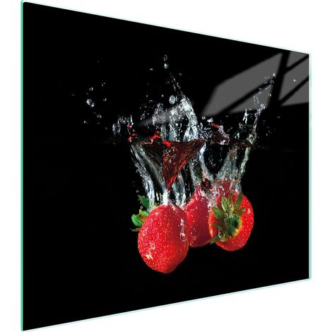 TAGLIERE IN VETRO 52x40 FRAGOLE (1/5)