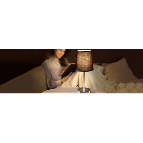 Bedside lamp anthracite 32x13x13 cm e14 socket (1/5)
