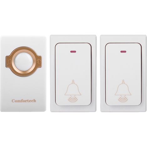 Carillon de porte sans fil intelligent auto-alimenté étanche, sonnerie pour personnes âgées, 110-240V US, 2 émetteurs + 1 récepteur. (1/5)