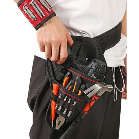 Étui de ceinture à outils robuste pour homme, électricien, charpentier avec plusieurs poches et ceinture réglable, étui pour visseuse à percussion, cadeau pour papa, mari (1/5)