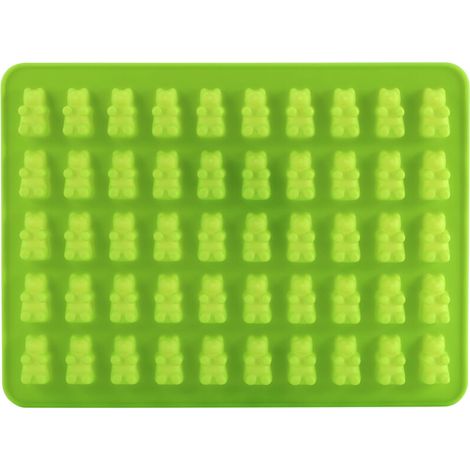 GLOGLOW 50 Cavités Silicone Gummy Bears Moules Bonbons Chocolat Moule avec Bonus Compte-Gouttes Silicone Gummy Moule Gumdrop Jelly Moules (1/5)