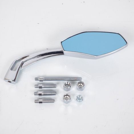 Spiegel rechts chrom mit blau getöntem Glas für Motorrad Roller (1/2)