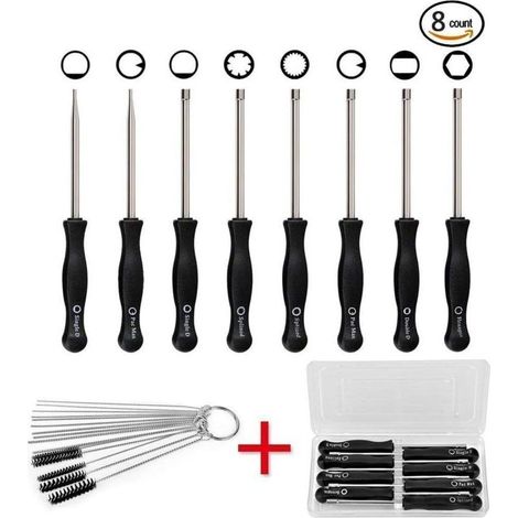 8 Pcs Tournevis de Réglage de Carburateur Tournevis pour Carburateur Nettoyage Moteur Réparation Convient à La Plupart des Moteurs de 2 Cycles - 8 pcs tournevis avec boîte&aiguille
