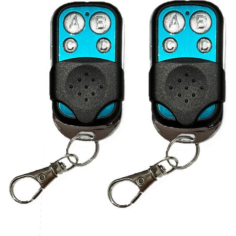Télécommande universelle portail et garage sans fil, 433,92 MHz, rolling code, 4 boutons, compatible porte de garage et voiture, lot de 2 (1/5)