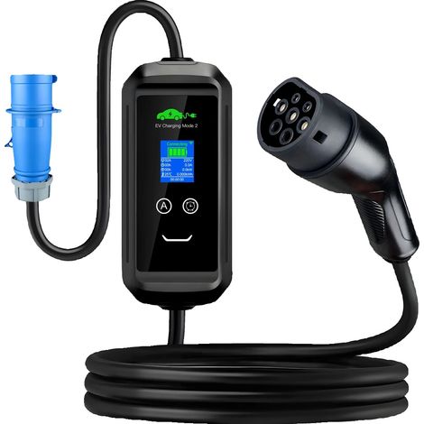 Cargador portátil para vehículos eléctricos, corriente ajustable de hasta 40 A, función de temporizador inteligente. (1/5)