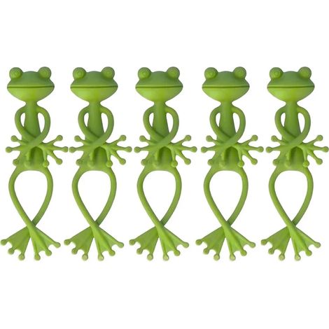 (5 pièces) Supports pour plantes en forme de grenouille, pinces pour plantes grimpantes et légumes, décorations pour étagères de jardin (1/4)