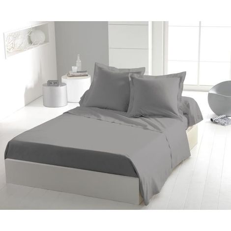 Bettlaken - HOME LINGE PASSION - Mikrofaser 82 g - 240 x 300 cm - Hellgrau (1/4)