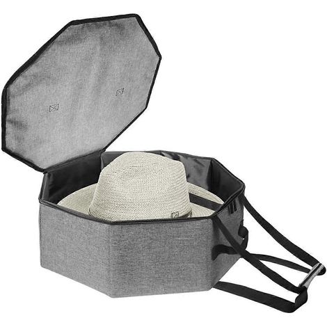 Sac de rangement pour chapeaux, étui à chapeaux pour bobs, chapeaux de cowboy et fedoras (gris) (1/5)