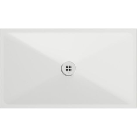 Receveur de douche rectangulaire en céramique 120x70x2cm, blanc mat