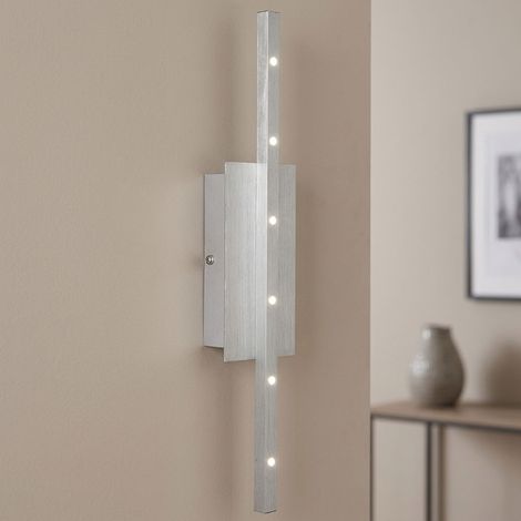 LED Wandleuchte silber Wandstrahler Schlafzimmerlampe Metall H 40,5 cm (1/5)