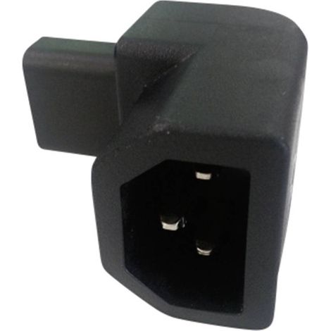 Adattatore da presa IEC C13 a spina IEC C14, numero totale di poli: 2 + PE, nero, IEC13214-R, 1 pz. (1/2)