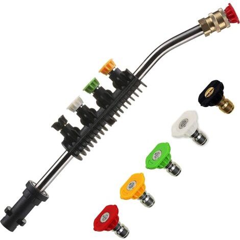 High-Pressure Lance, 15 Inch Jet High-Pressure Lance with 5 Adjustable Nozzles for Power Wash Compatible with Karcher K series K1/K2/K3/K4/K5/K6/K7 Accessory