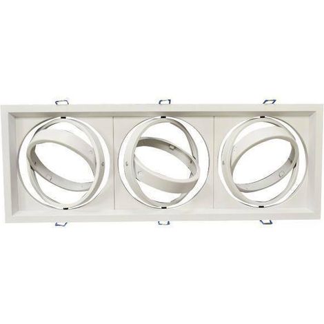 V-tac faretto ad incasso triplo quadrato orientabile colore bianco ar111 vt-7223 3577