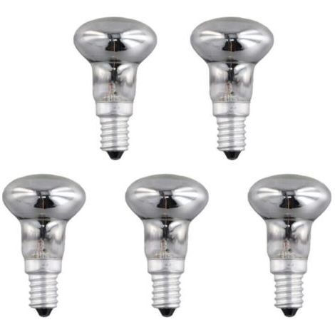 Bombillas de repuesto para lámparas de lava E14 R39 de 30 W con casquillo de rosca, reflector transparente, bombillas incandescentes para lámparas de lava (5 unidades)