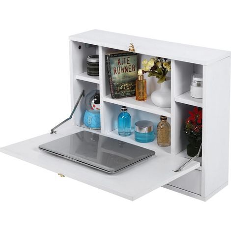 Wandmontierter und klappbarer Computertisch für Laptops, für Büro und Zuhause (1/5)