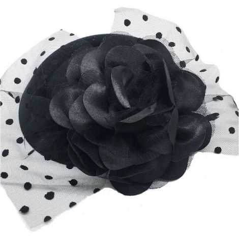 Haarspangen aus Filz im Stil der 1920er Jahre, passend für Brautfrisuren, Haarschmuck im Y2K-Stil, ideal für Halloween, Cosplay und Partys, Schwarz (1/4)