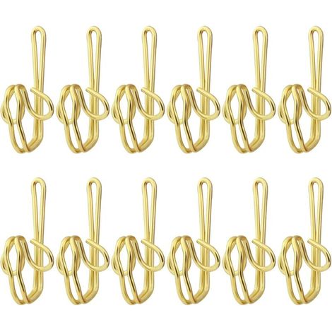 Paquete de 100 ganchos metálicos para cortinas, ganchos de metal resistentes y sólidos, versátiles y fáciles de instalar - Acero inoxidable