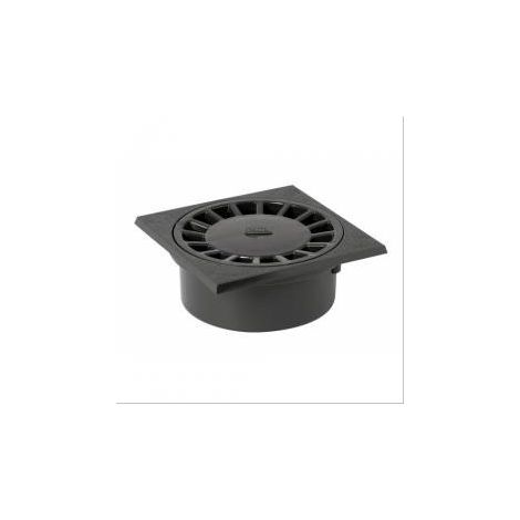 Siphon PVC Nicoll -NF- Gris foncé, Ø grille 139,ØF 40/63,Ø M50,Carré de 150.