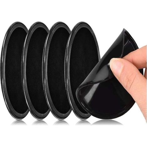 (Color:Black)5 Parts Pads Nano Magical Adhesives Gel, Silicone Mat Non-slip for Car Bracket of Phone and GPS,Home (1/4)
