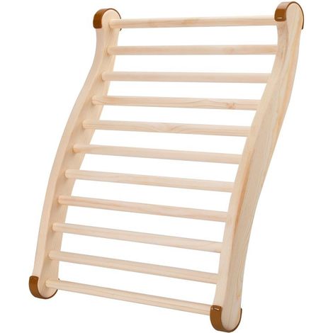 Respaldo de madera maciza en forma de S para la sauna, cojín de respaldo de madera ondulado para el baño de vapor, accesorios para sauna (1/5)