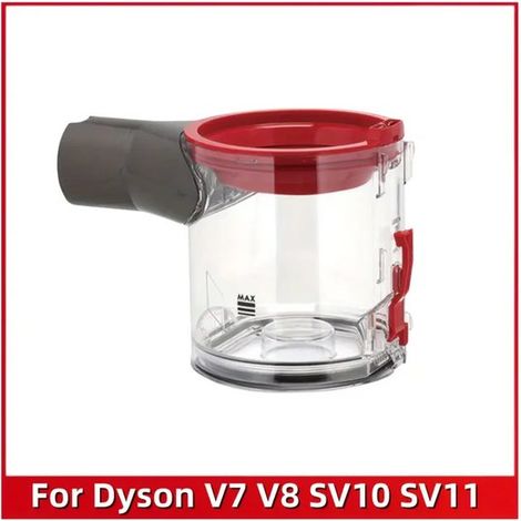 Bac à poussière de 0,54 litre pour aspirateurs Dyson V7, V8, SV10 et SV11. Bac à poussière de rechange transparent. Accessoire pour aspirateurs à main sans fil. Poubelle. (1/5)