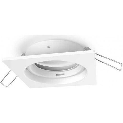 Aro empotrable intake cuadrado rotativo con tierra l.8xan.8xal.0,3cm blanco