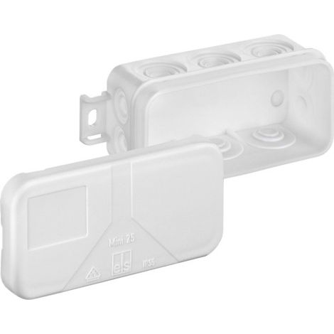 Spelsberg Caja de derivación, blanco, tipo de protección IP55, sección máx. del conductor 2,5², resistencia al impacto IK07, clase de protección II, Ui 400V AC, VDE, libre de halógenos, 31060801