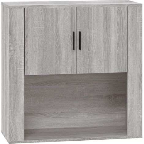 Armoire murale Salon,Meuble bas de Rangement,Meuble TV Sonoma gris 80x33x80 cm Bois d'ingénierie -91906 (1/5)