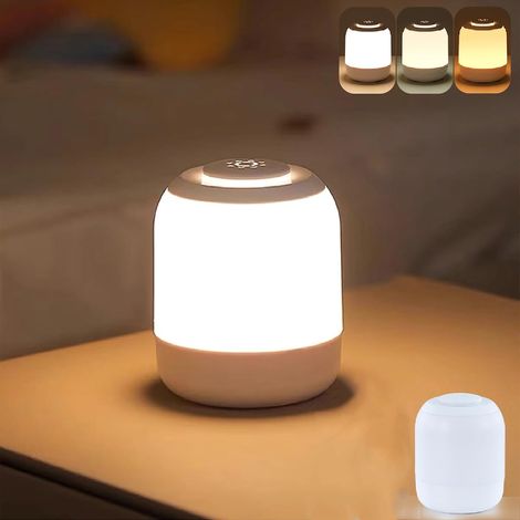 Lampe Veilleuse LED Tactile Rechargeable USB – 3 Couleurs, Intensité Réglable pour Bébé, Enfant et Adulte (1/5)