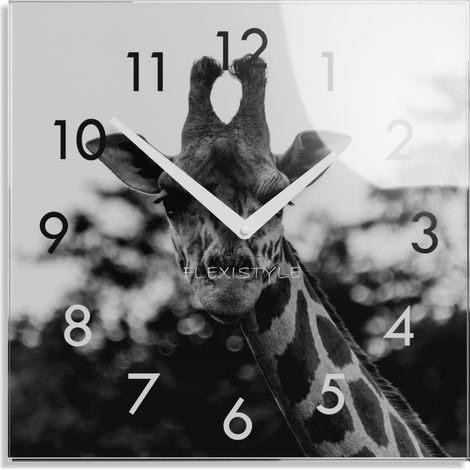 Moderne Wanduhr fürs Wohnzimmer, Giraffe (1/4)